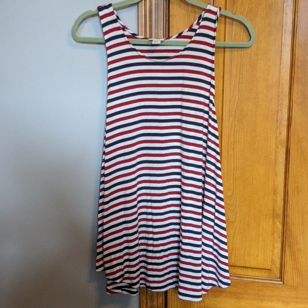 Flowy red, white & blue tank
